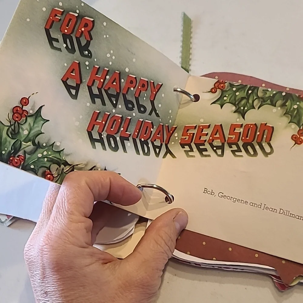 Handmade Pink and Gold Christmas Scrapbook